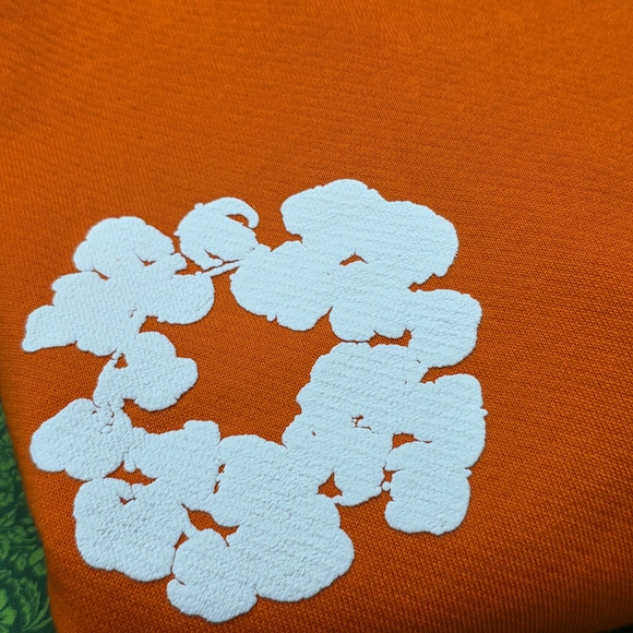 Orange Denim Tear Hoodie in Medium - Picture 9 of 12